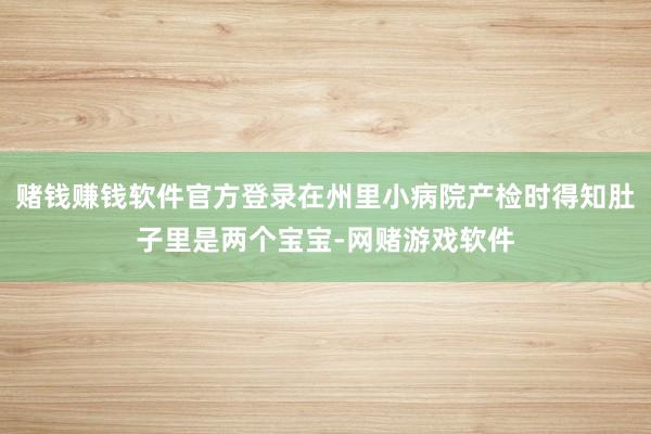 赌钱赚钱软件官方登录在州里小病院产检时得知肚子里是两个宝宝-网赌游戏软件