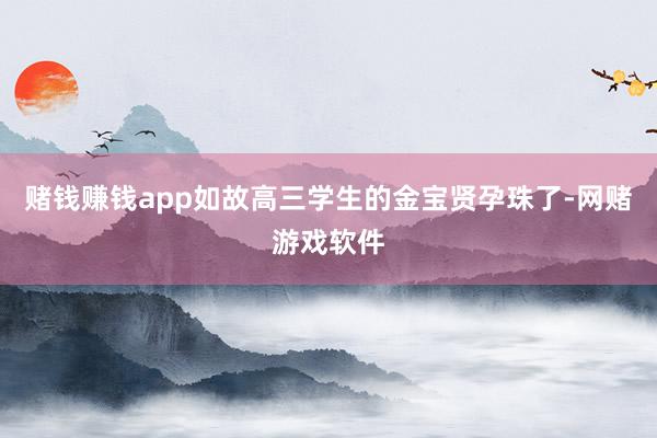 赌钱赚钱app如故高三学生的金宝贤孕珠了-网赌游戏软件