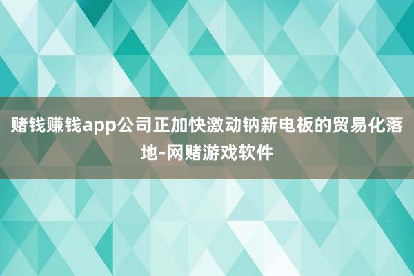 赌钱赚钱app公司正加快激动钠新电板的贸易化落地-网赌游戏软件
