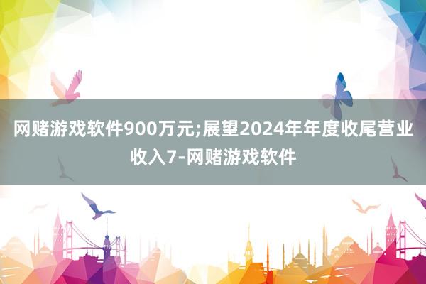网赌游戏软件900万元;展望2024年年度收尾营业收入7-网赌游戏软件