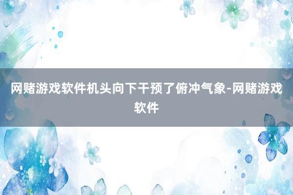 网赌游戏软件机头向下干预了俯冲气象-网赌游戏软件