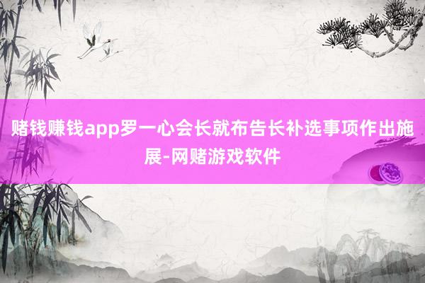 赌钱赚钱app罗一心会长就布告长补选事项作出施展-网赌游戏软件