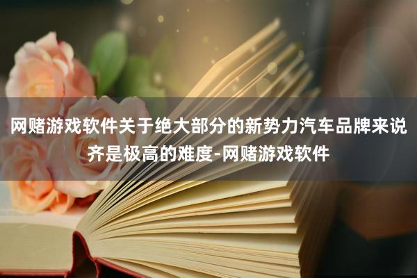 网赌游戏软件关于绝大部分的新势力汽车品牌来说齐是极高的难度-网赌游戏软件