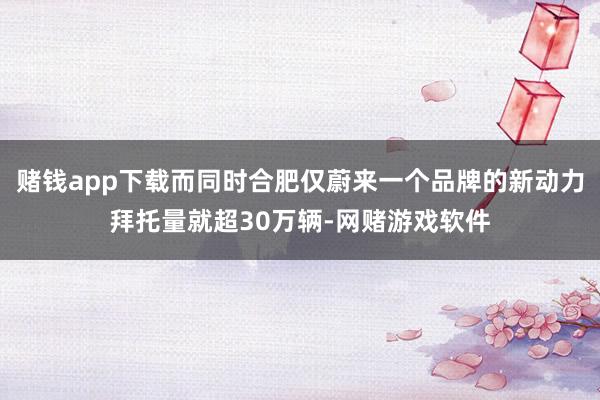 赌钱app下载而同时合肥仅蔚来一个品牌的新动力拜托量就超30万辆-网赌游戏软件
